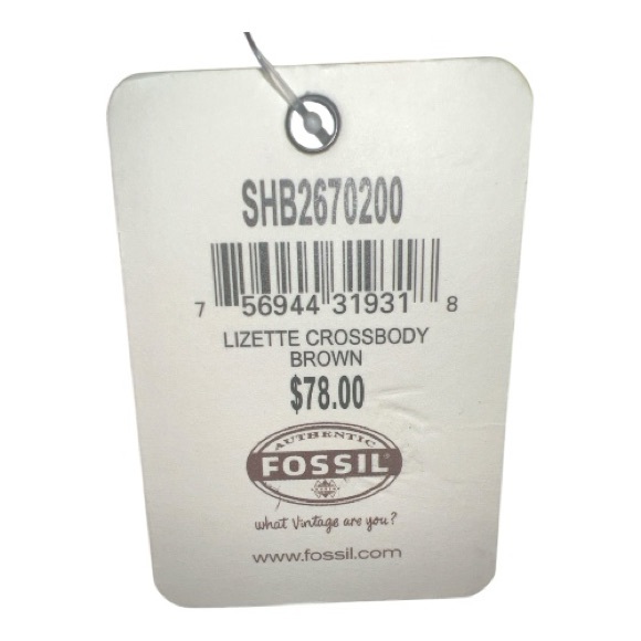 Fossil Dark Brown Crossbody Bag Genuine Leather - Picture 6 of 7